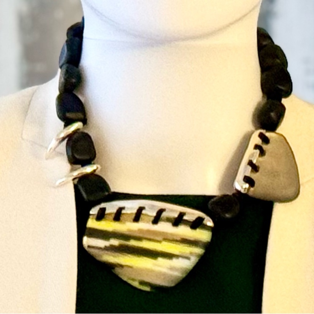 NWOT Alexis Bittar Durban Gold Ikat Necklace